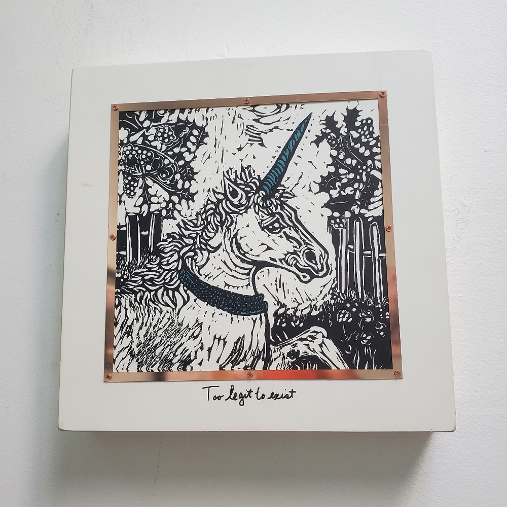 Unicorn Desk Wall Art Too Legit to Exist Primitives by Kathy 10x10 Whimsical
